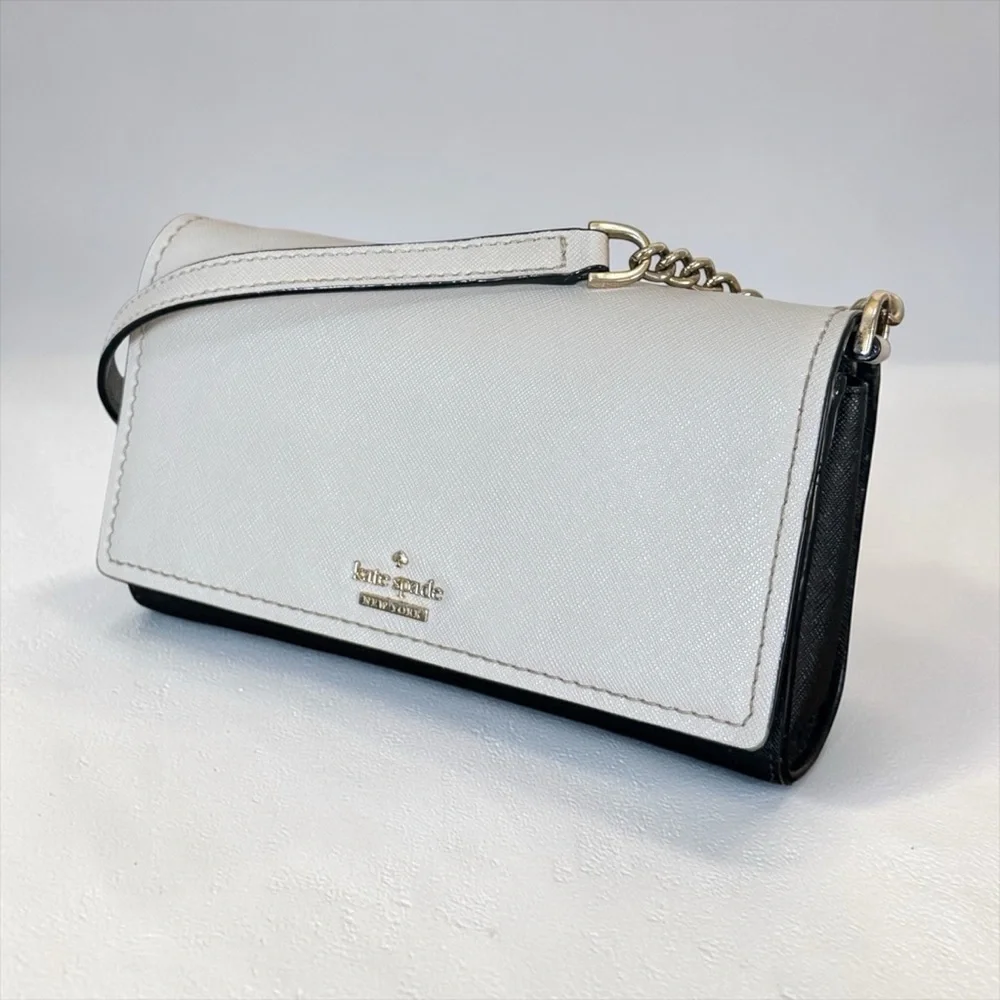 Kate Spade Cameron Street Corin Two-Tone Cream and Black Chain Crossbody Bag - Picture 2 of 12